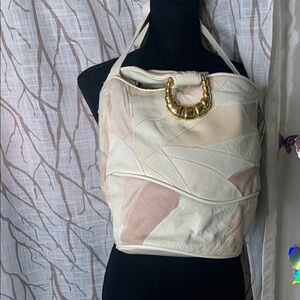 Vintage Chic Patchwork purse  with Gold Accent